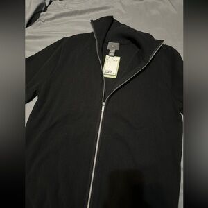 NWT H&M Mens Black Sweater Jacket
